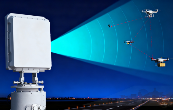 Advanced anti-drone radar technology for secure airspace surveillance.