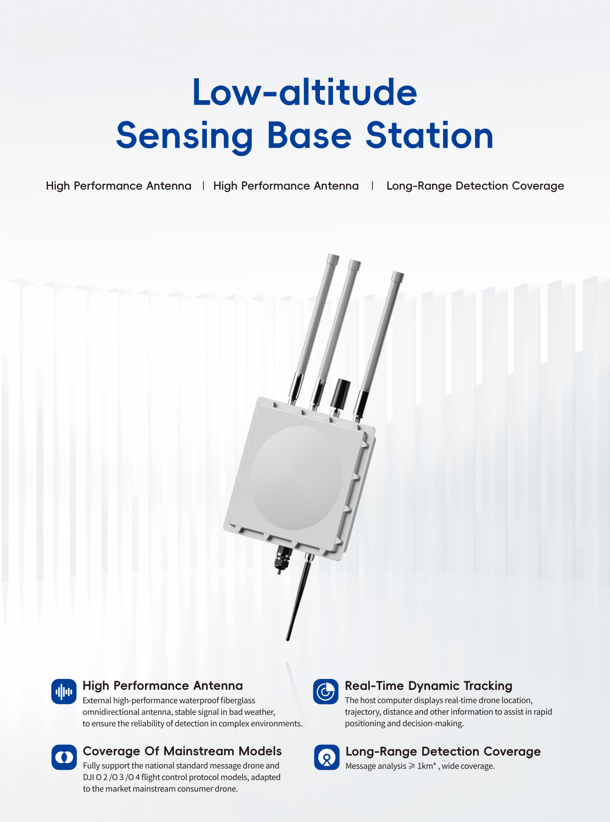 Advanced low-altitude sensing base station offering real-time detection and surveillance of low-level airspace.