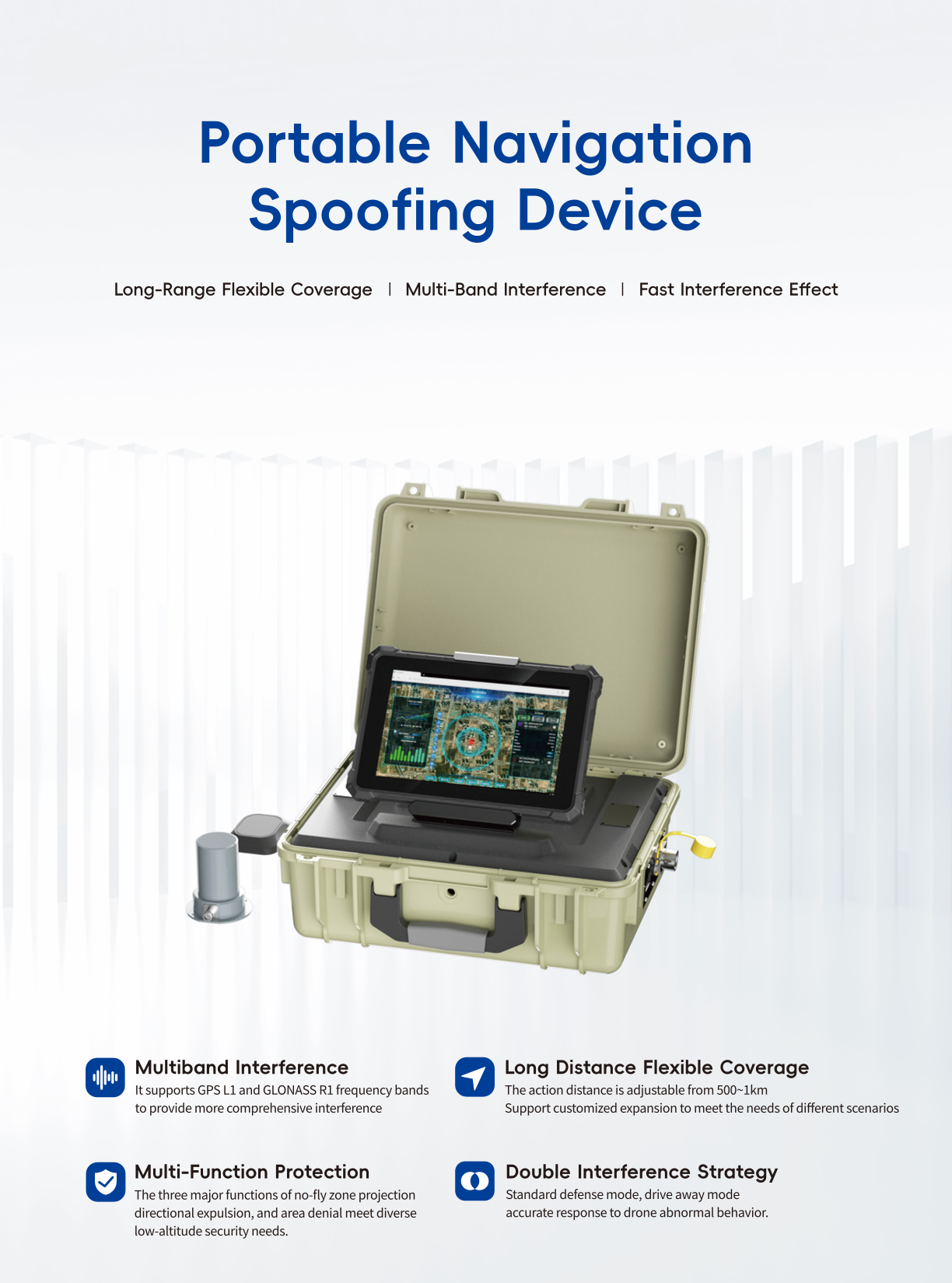Compact portable navigation spoofing device designed for disrupting GPS signals and misleading navigation systems in real-time.